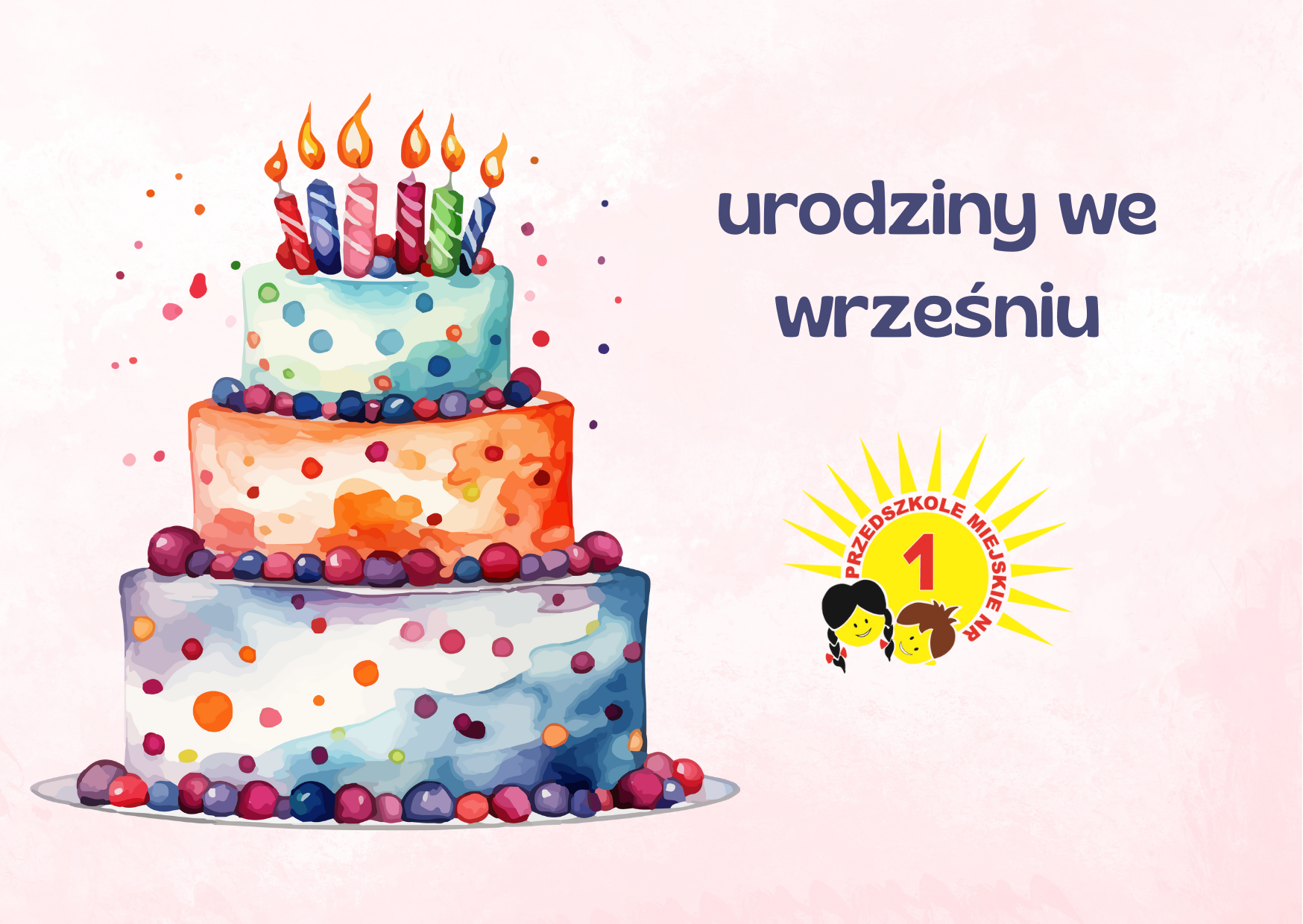 obrazek tortu i podpis urodziny we wrześniu